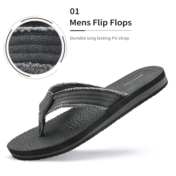 Men's EVA Thong Flip Flops - BLACK GREY - 2